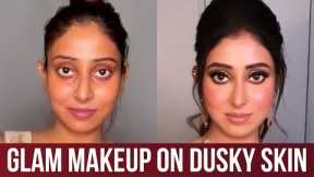 How to do Glam Makeup on Dusky skin @Sakshi Gupta Makeup Studio & Academy in simple steps