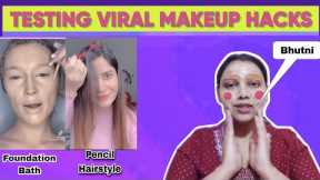Testing Out 🔥 Most *Viral* Makeup Hacks 😱Went Wrong | Viral Make-up Hacks | Trending Makeup Hacks