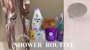 My realistic affordable Shower Routine | skin care + body care routine | South African YouTuber