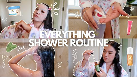 MY EVERYTHING SHOWER ROUTINE 🚿🩷🫧 | hair care, body care, & skincare essentials!