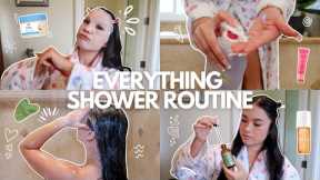 MY EVERYTHING SHOWER ROUTINE 🚿🩷🫧 | hair care, body care, & skincare essentials!